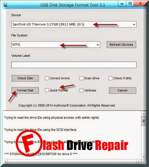 iflash drive format